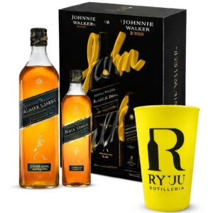 Johnnie Walker Black Label 750ml + PETACA BLACK LABEL 200ML